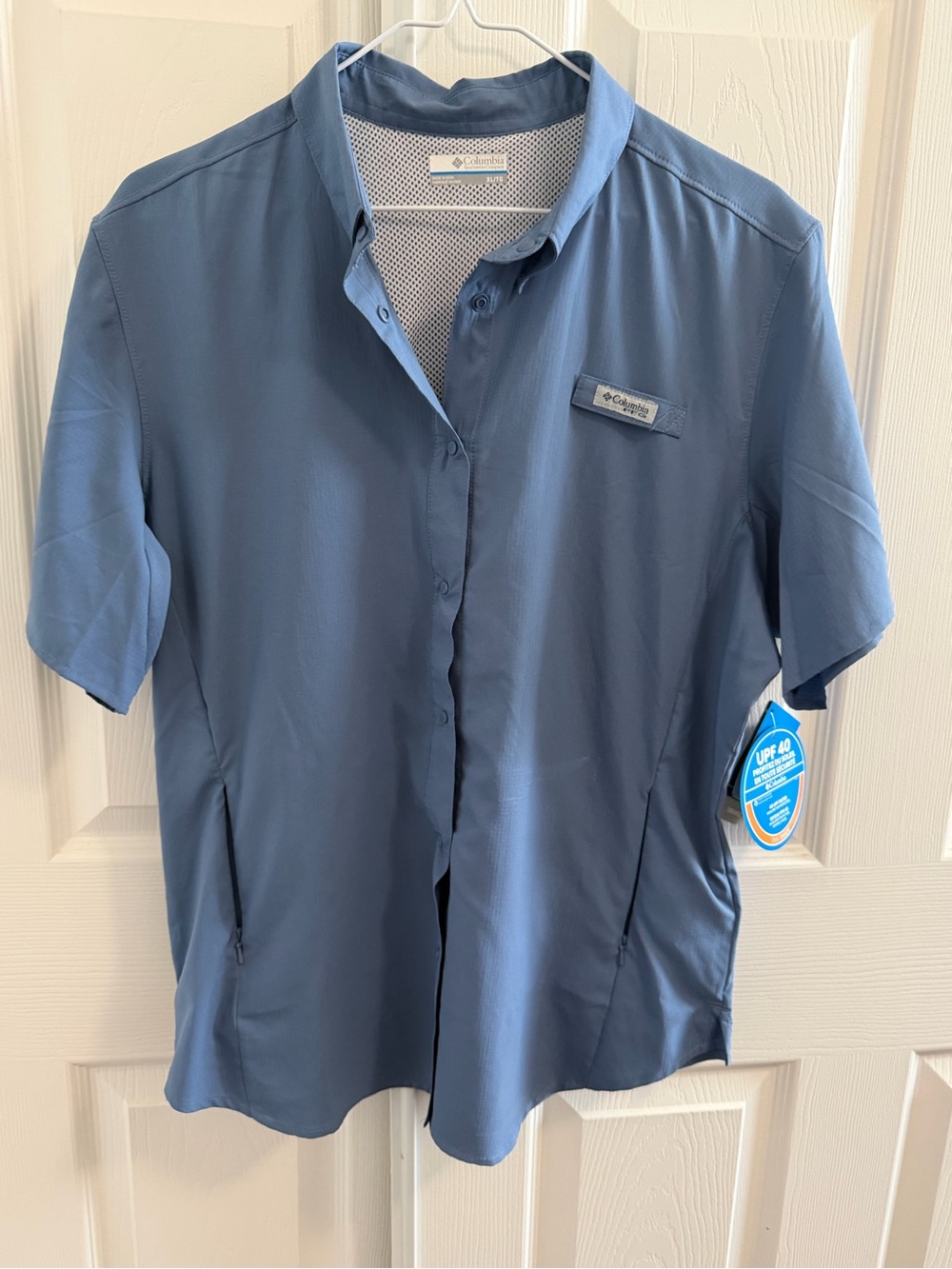 Columbia Men’s Short Sleeve Slate Blue Button-Down Shirt